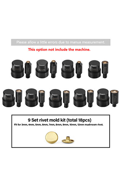 Choice10 Rivet mold-19pcs WUTA Manual Button Installation Tool Mute Punching ...