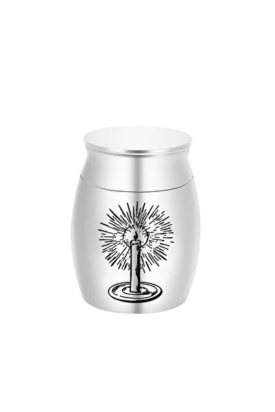 choice2 جرار فضية صغيرة لحفظ رماد الموتى، مزينة بنقوش شموع، جرار صغيرة لحفظ ا...