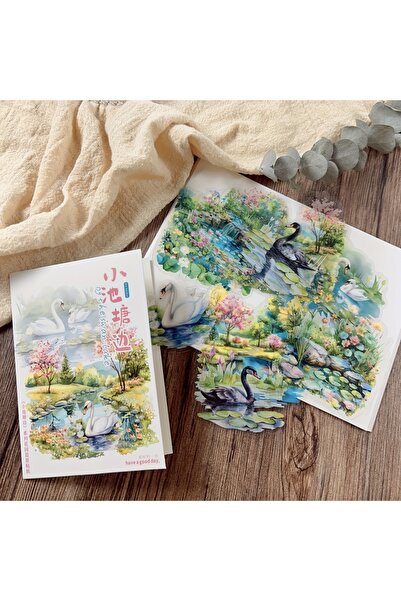 Choice5 ١٠ قطع من ملصقات المناظر الطبيعية للبرك والبحيرات ذات الحجم الكبير، م...