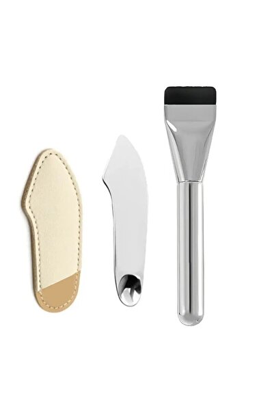 Choice1 SET 2 Stainless Steel Makeup Spatula Mixing Stick Foundation Brush Se...