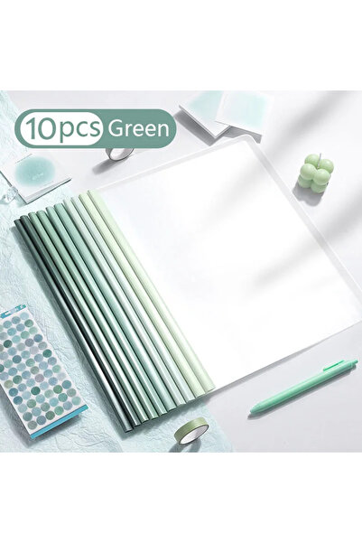 choice2 Green 10pcs Transparent File Dument Thicken Draw Rod A4 Folder Test P...
