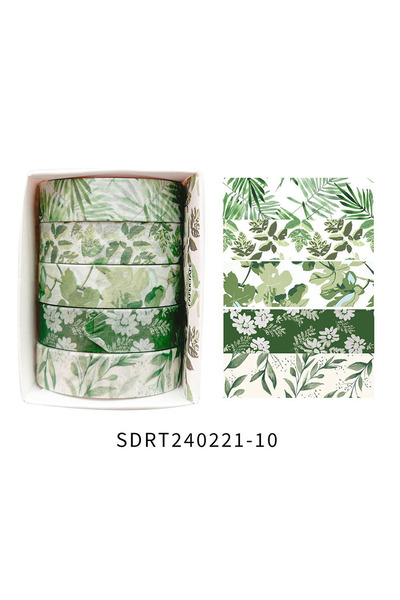 Choice14 240221-10 ٥ لفات/علبة من شريط واشي بنمط حقل جبلي شتوي، يتميز بالزهور...