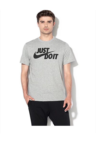 Nike Tricou gri cu imprimeu „JUST DO IT”, model casual