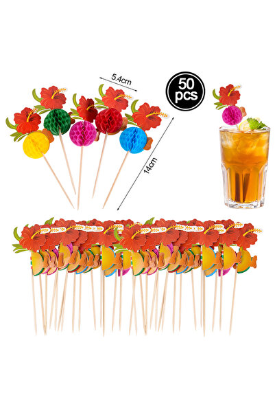 Choice3 ٥٠ قطعة من مظلات هاواي الورقية لتزيين حفلات الكوكتيل الصيفية وأعياد ا...