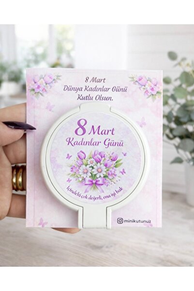 Tasarım 10 Adet Kadınlar Günü Hediyelik Pleksi Ayna