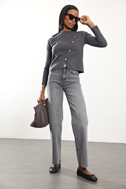 5in1Canpolat Füme Yüksek Bel Düz Kesim Jean 1005