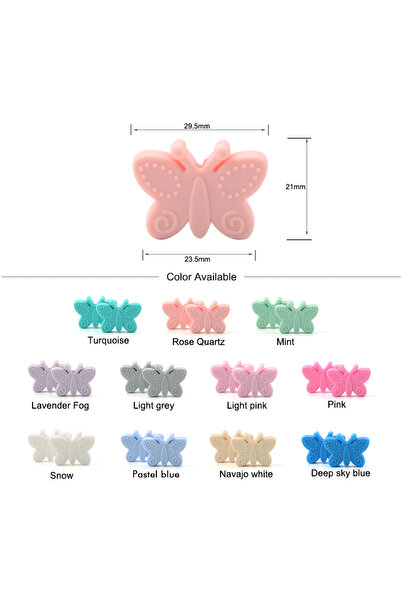 Choice4 MIX Butterfly Beads Silicone 5pcs Teethers BPA Free Food grade silico...