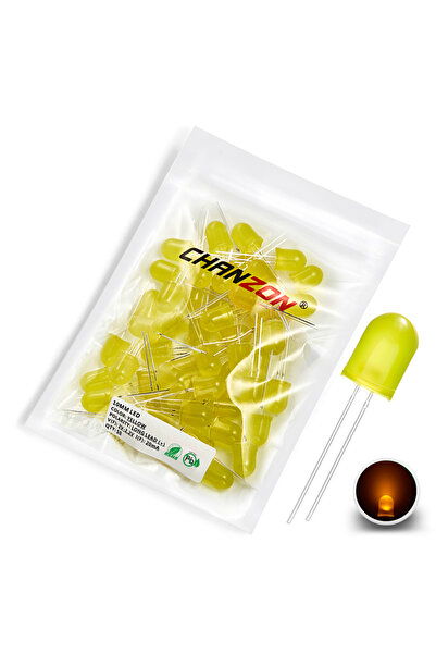 Choice4 عدسات ملونة صفراء 50 قطعة 10 مم ثنائيات LED أبيض أحمر أخضر أزرق أصفر ...