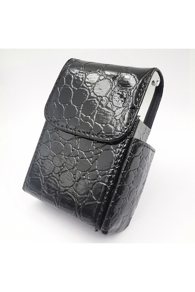 Choice1 Black PU Leather Cigar Storage Box King Regular Slim Size Sliding Cig...