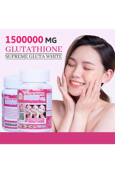 GLUTA WHITE كبسولات جلوتاثيون عالية التركيز من سوبريم جلوتا وايت، 60 كبسولة جيلاتينية