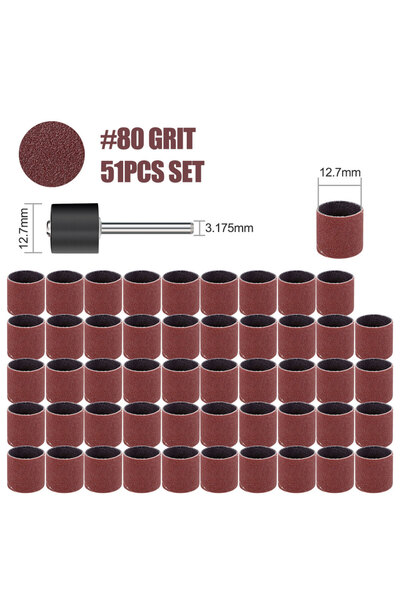 choice2 مجموعة أسطوانات صنفرة XCAN مكونة من 51 قطعة، حبيبات 80، من 11 إلى 102...