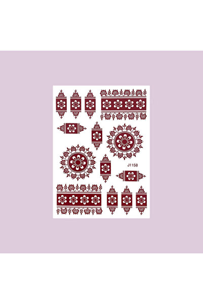 Choice10 ملصقات حناء مقاومة للماء J-1158-S للنساء، وشم مؤقت فوري على شكل زهرة...