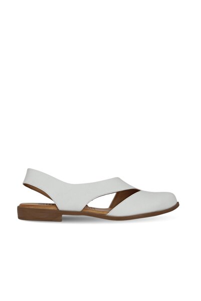 Bueno Shoes White Leather Women's Flat Sandals 01Ws2311