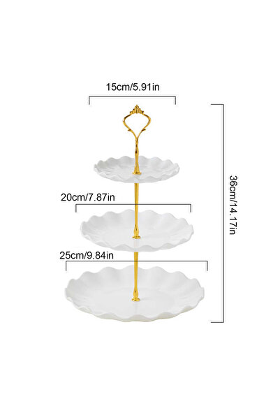 Choice3 الطابق الثالث باي كعكة من مزدوج ، حامل حلوى، طبق فواكه دائري، عرض لحف...