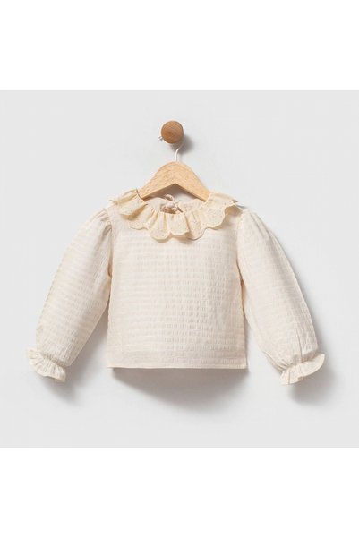 Kidmark Çocuk Modası Girl's Muslin Shirted Salopet Set