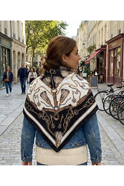 tuaipek ROYAL KEY Desen 90X90cm Eşarp/Fular