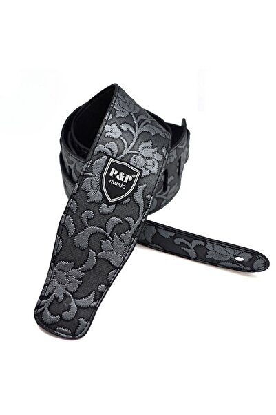 Choice3 Silver Guitar Strap P&P 2.5 Inch Adjustable Soft Embroidered and Serp...