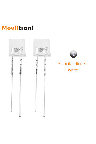 Choice8 100pcs White 100Pcs 5mm Flat Top LED Diode 9 Colors Lights Bright Bul...