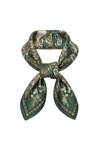 MAESTRO WOMAN Kadın Yeşil Desenli İpek Fular 70x70