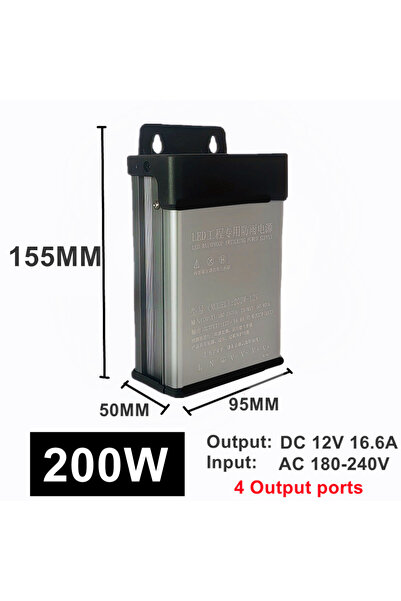 Choice11 مزود طاقة كامل الطاقة 12 فولت 200 واط، مقاوم للمطر، مزود يحافظ على ا...