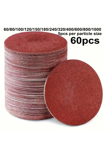 Choice8 مجموعة ورق صنفرة ممتاز 60 قطعة، مقاس 5 بوصات، بدرجات خشونة من 60 إلى ...