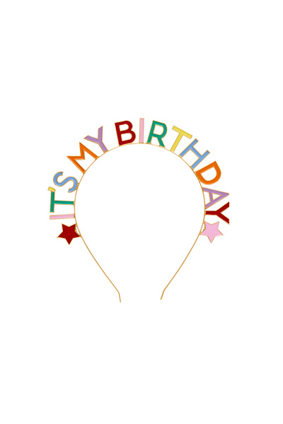 Hootyballoo طوق رأس معدني من برايت بانكيت بعنوان "عيد ميلادي"