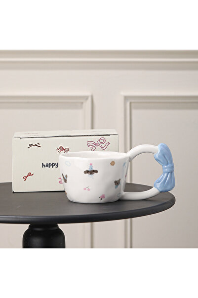 Livava Elegant Patterned Ceramic Mug with Ribbon Design, Stylish Design, Gift...