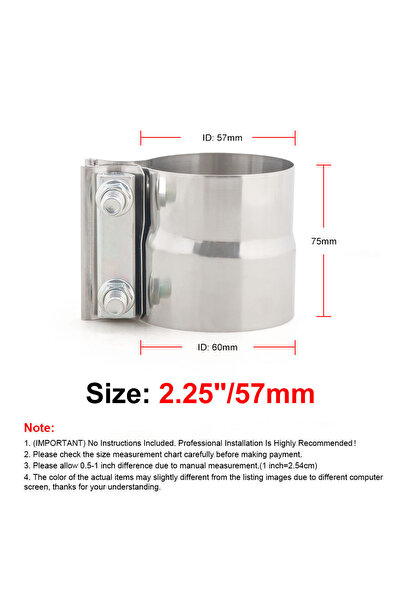 Choice1 2.25INCH 2.0" 2.25" 2.5" 2.75'' 3.0" 4.0" Stainless Exhaust Sleeve Bu...
