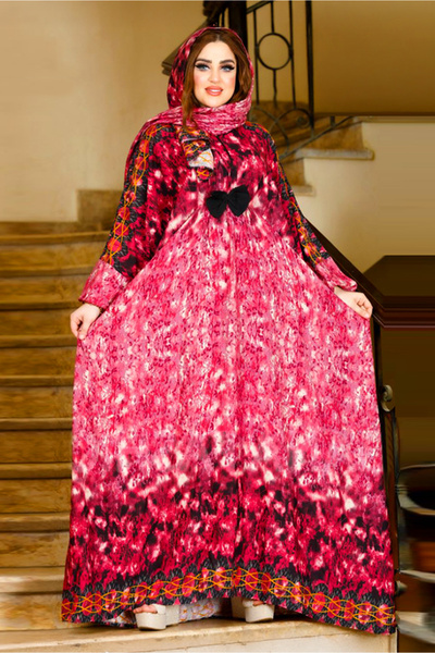 AsrymShop Very Lightweight and wide Cotton viscose prayer robe in dark pink