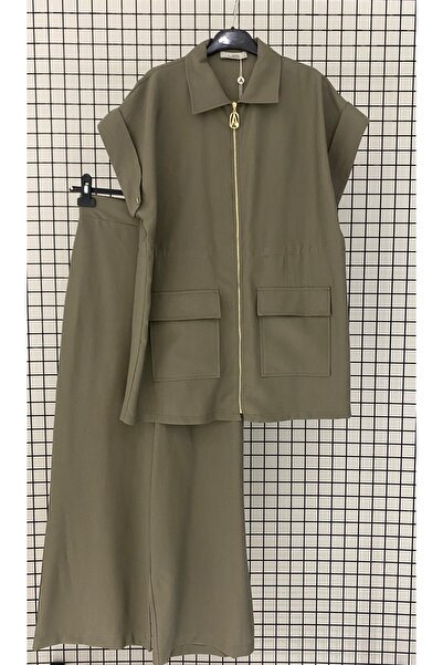 Armine Trendy New Season Linen Fabric Summer Sports Set with Back Detail