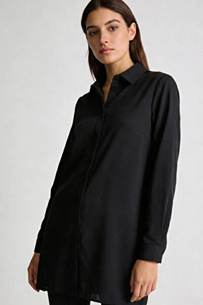 Şiir Elora Comfortable Fit Hidden Button Terikoton Boyfriend Women's Shirt & ...