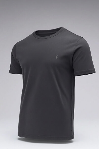 COMBİNE MİCHAİL Erkek Bisiklet Yaka Salaş Basic Füme Tişört