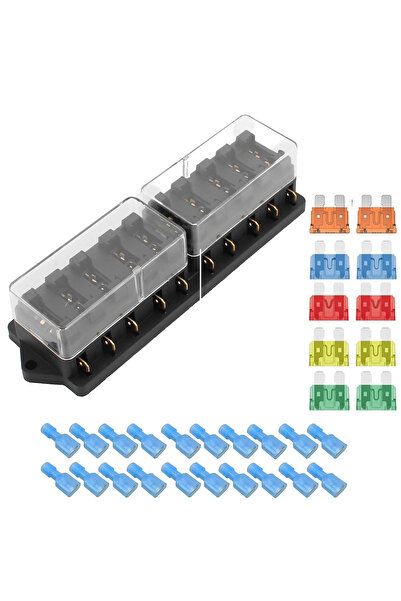 Choice1 صندوق فيوزات سيارة بـ 10 منافذ (4/6/8/10/12 منفذًا) - حامل فيوزات سيا...