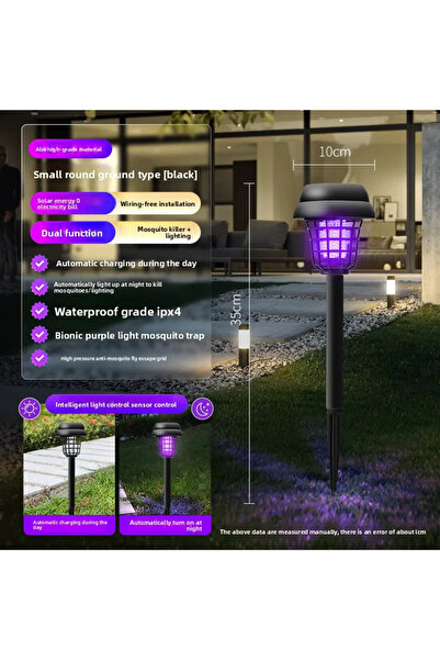 Choice Round Solar Bug Zapper Outdoor Flying Insect Killer Hang or Stake in t...