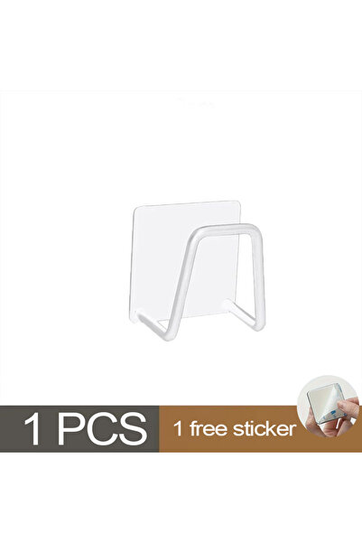 Choice1 حامل إسفنج مطبخ أبيض قطعة واحدة - حامل لاصق من الفولاذ المقاوم للصدأ ...