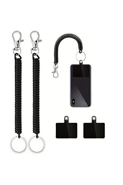 Choice3 مجموعة من 4 قطع: حبل هاتف قابل للسحب مزود بنابض لولبي وشريط تثبيت، حب...