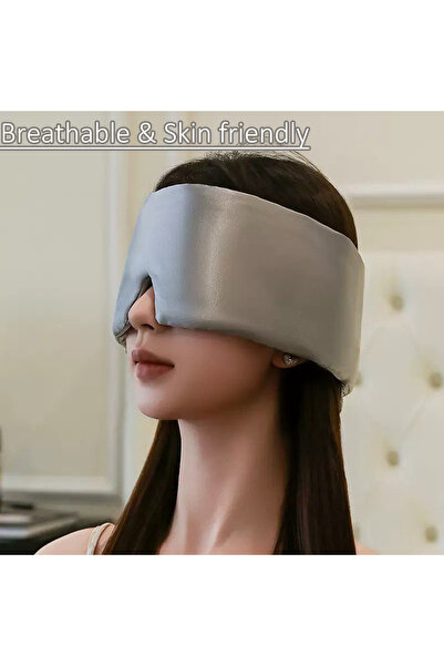 choice2 قناع نوم من حرير التوت الرمادي للعينين، قناع حجب الضوء، قناع للعينين،...