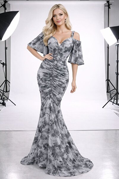 ٌRominz fashion Off-the-shoulder maxi dress with a waist-sculpting design - e...