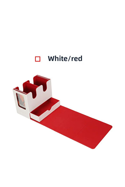 Choice4 White red 3 In1 Deck Box Sports Card Storage Box Fit 200+ Double Slee...