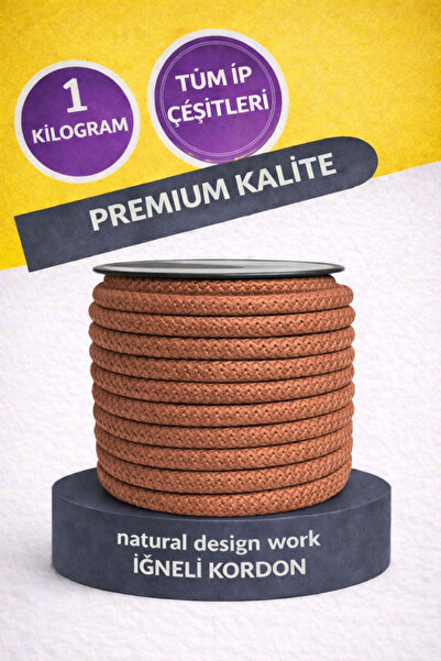 ndw natural design work İğneli Kordon Tress Polip / Polyesyer Ip 6/7 Mm Vizon...