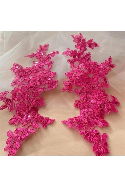 Choice7 Rose red 0pcs 10Pcs/5Pairs. Border Lace Shining Sequins Mirrored Flow...