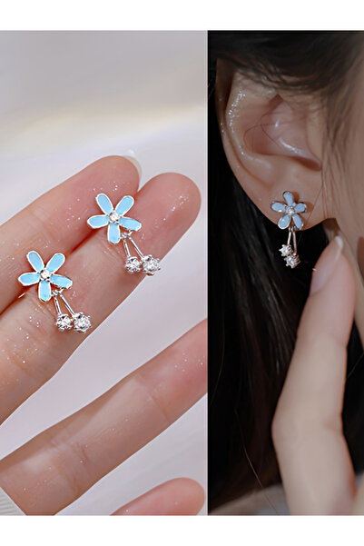 Take Two By Styli Floral Rhinestone Tassel Earrings