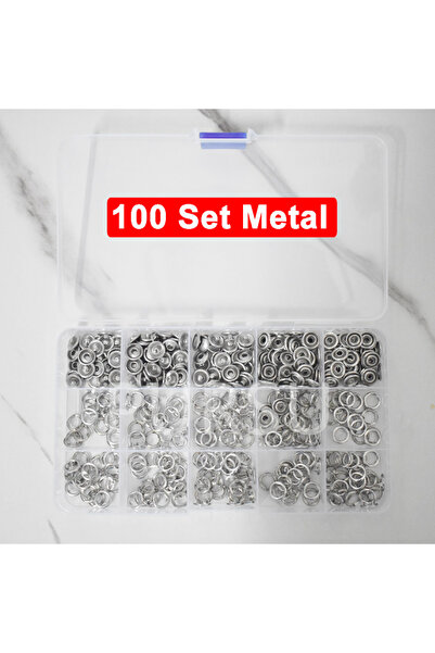 Choice4 ١٠٠ مجموعة من أزرار كبس معدنية مجوفة بخمسة مخالب، قطرها ٩٫٥ مم، مناسب...