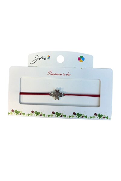 JOLIE Set of 5 Bracelet with Metallic Pendant, Jolie, Red Textile Cord, Four ...