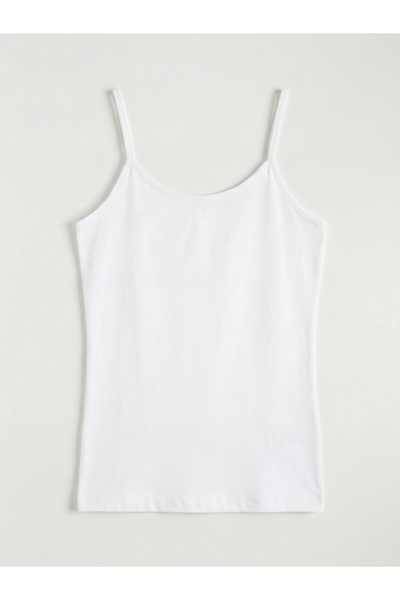 LC Waikiki White U-Neck Women's Tank Top with String Straps from Güli̇s Gi̇yi̇m