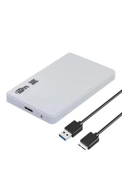 Choice3 علبة قرص صلب خارجي أبيض مقاس 2.5 بوصة بمنفذ USB 3.0، يدعم SATA و SSD،...