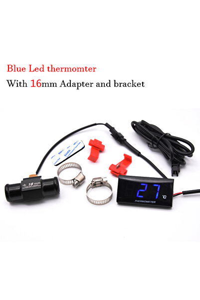 Choice5 Blue 16mm Adapter LCD Digital Motorcycle Thermometer Gauge Universal ...