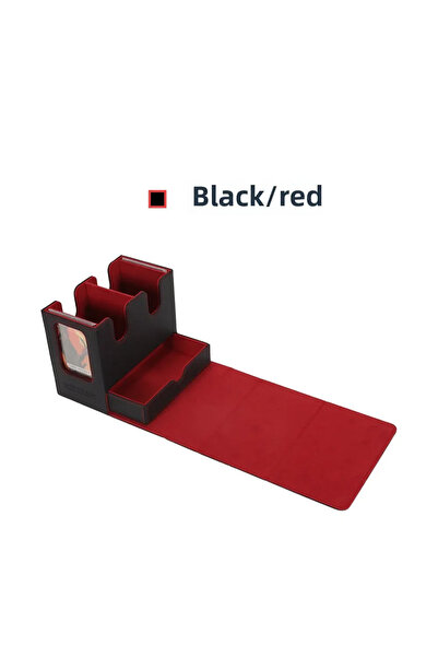 Choice7 صندوق تخزين بطاقات رياضية 3 في 1 باللونين الأسود والأحمر، يتسع لأكثر ...