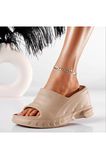 Zaira Women's khaki synthetic platform Slipper Irene #19908 - 41