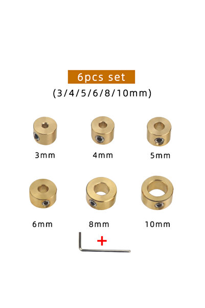 Choice1 6pcs set 3-12mm Drill Bit Tools Brass Depth Stop Collars Ring Positio...